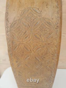 Collier ancien pour cloche en bois sculpté grande taille 19ème S Art Populaire
