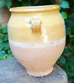 Confit Pot 2.455 kg Yellow Glaze Poterie Provençale à Glaçure Jaune XIXème
