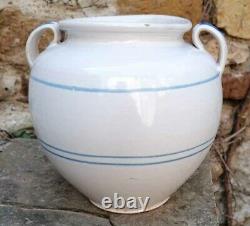 Coquette Poterie Pot à Graisse à liserets bleus Kitchenware Confit Pot