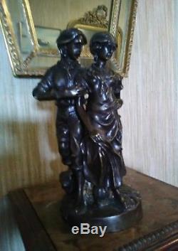 Couple d'Amoureux en Bronze hauteur 27 cm