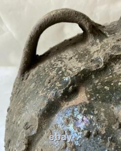 Cruche à Huile en Terre Cuite Vernissée Glaçure Verte Sud Ouest France XVIII ème