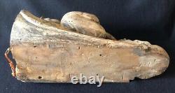 Cul-de-lampe ange grotesque très ancien en bois goût Moyen ge