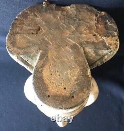 Cul-de-lampe ange grotesque très ancien en bois goût Moyen ge