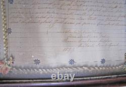 DOCUMENT MANUSCRIT, 1899. Sous verre, enluminé religieux à déterminer