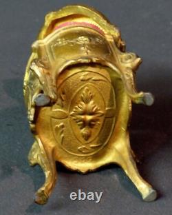 D 1830 superbe petit coffret boite bijoux écrin capitonné bonze 11cm425g chic