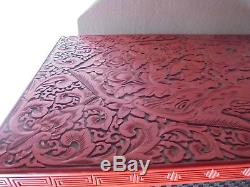 Design Vintage Asie Chine XXème Cabinet Laque Rouge de Pékin Cinabre Décor fleur