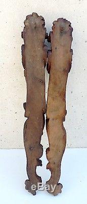 Deux belles atlantes XVIIIe en bois sculpté, époque Louis XV