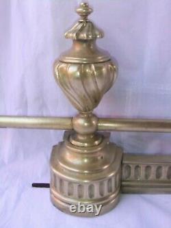 Devanture cheminée XIX bronze chenet accessoire garniture ustensiles 130 cm