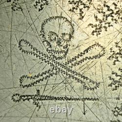 FRANC-MAÇONNERIE ANCIEN GRAND PLAT RÉVOLUTIONNAIRE 37 cm en ÉTAIN GRAVÉ 1796 18è