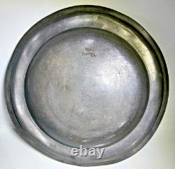 FRANC-MAÇONNERIE ANCIEN GRAND PLAT RÉVOLUTIONNAIRE 37 cm en ÉTAIN GRAVÉ 1796 18è