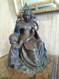 Femme à l'enfant en Bronze XIXème