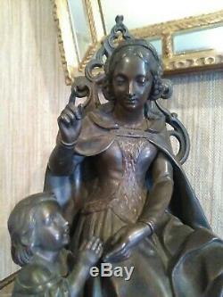 Femme à l'enfant en Bronze XIXème