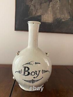 GOURDE ANCIENNE en céramique d'Angoulème Marquée Boy XVIIIème France