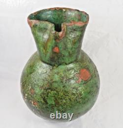GRAND PICHET PROVENCAL BEC PINCE TERRE CUITE VERNISSEE XIXe SIECLE 35 CM