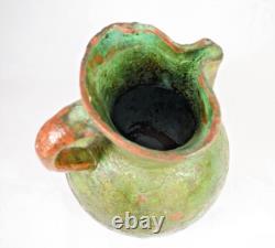 GRAND PICHET PROVENCAL BEC PINCE TERRE CUITE VERNISSEE XIXe SIECLE 35 CM