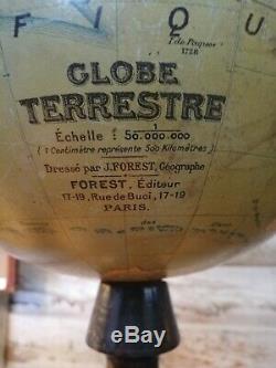 Globe Terrestre Ancien Forest/Napoléon 3 /mappemonde /old world map