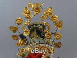 Globe de mariée porte couronne Napolèon III verre soufflé cabinet de curiosité