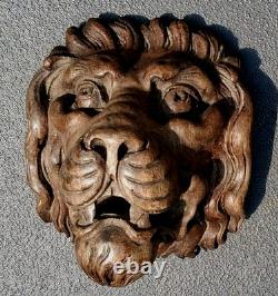 Gothique 19e lion medieval bois sculpture boiserie statue moyen âge