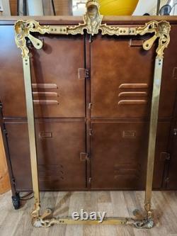 Grand Cadre A Miroir En Bronze Et Laiton