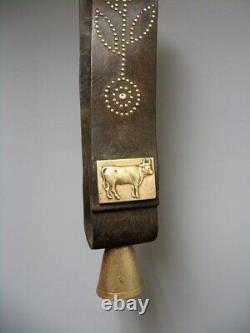 Grand Collier De Vache Clouté Cloche Art Populaire Alpage