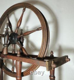 Grand Rouet à filer la laine et sa miniature, Art populaire XIX°