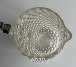 Grand pichet à eau en verre soufflé à cabochons 19ème