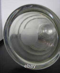 Grand pichet couvert en verre soufflé 19ème verre ancien légérement bullé