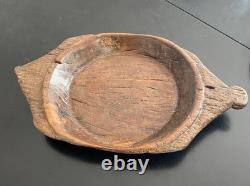 Grand plat monoxyle à oreilles, art populaire, 19e