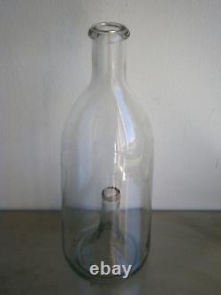 Grande Bouteille Attrape mouche Verre soufflé 40cm déco Art verrier Ancien