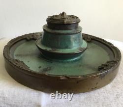 Grande Encrier LIBERTY (Art nouveau) Céramique/ Bronze