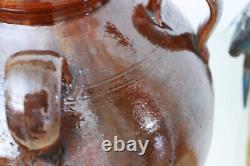 Grande Jarre Pot Cruche Terre Cuite Vernissee Vintage