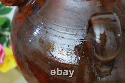 Grande Jarre Pot Cruche Terre Cuite Vernissee Vintage