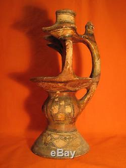 Grande Lampe KABYLE Ancienne 19e s Pièce de musée en terre cuite Kabylie Algérie