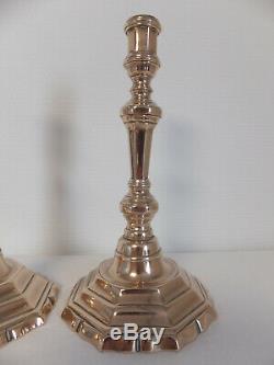 Grande Paire De Bougeoirs En Bronze Epoque Louis Xiv, Fin Xvii° Debut Xviii°