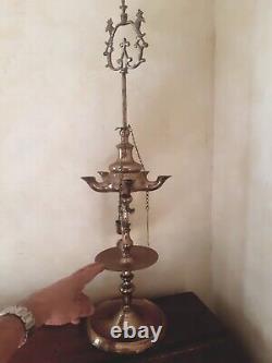 Grande lampe à huile XIXe 64 cm