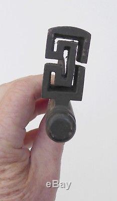 Grosse, 20 cm, lourde clé compliquée d'armoire forte, fin XVIIIe