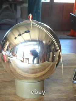 Grosse boule de pardon, mercurisé, eglomisé, ancienne boule Noël couleur argenté