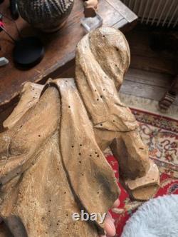 HAUTE ÉPOQUE Bois Sculpté XVIIe-XVIIIe Siècle Art Sacré Vierge a l'enfant