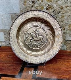 Haute Epoque Rare Plat D'offrande Saint Georges Nuremberg XVIe