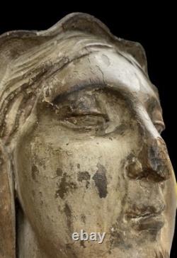 Head Tête Bois Vierge Haute Époque XV Ieme