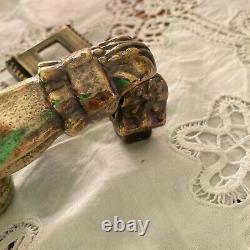 Heurtoir de porte ancien en bronze main bague marteau vintage ACC-7293