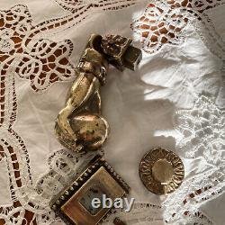 Heurtoir de porte ancien en bronze main bague marteau vintage ACC-7293