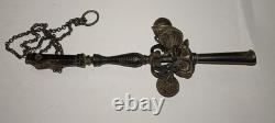 Hochet ancien argent avec grelot et sifflet