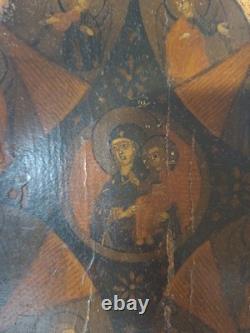 Icône orthodoxe russe du XIXe siècle. Mère de Dieu? Buisson Ardent