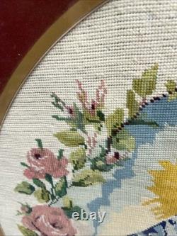 Immaculée Conception Vierge Marie Napoléon 3 Broderie Encadrée 96X78 Bel État