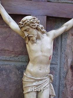 Important et rare crucifix de la fin du XIXe siècle 110 cm