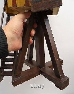 Insolite moulin en bois à marteau claquoir travail d'art populaire