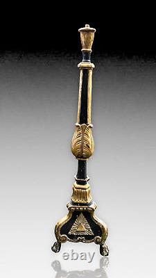Italie Grand Pique Cierge Torchère Eglise Bois Doré Xviiieme Candle Wood Italian