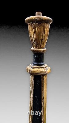 Italie Grand Pique Cierge Torchère Eglise Bois Doré Xviiieme Candle Wood Italian