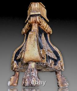 Italie Grand Pique Cierge Torchère Eglise Bois Doré Xviiieme Candle Wood Italian